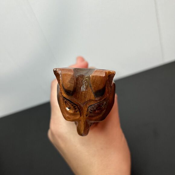 Vintage Hand Carved and Hand Painted Russian Wooden Nutcracker Devil Face - Picture 8 of 9